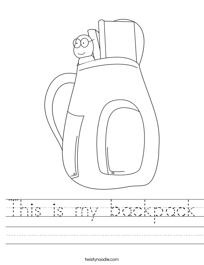 This is my backpack Worksheet