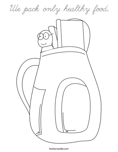 School Backpack Coloring Page