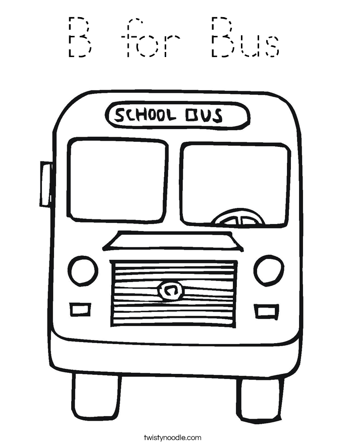 B for Bus Coloring Page