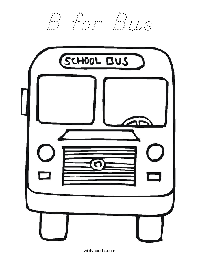 B for Bus Coloring Page