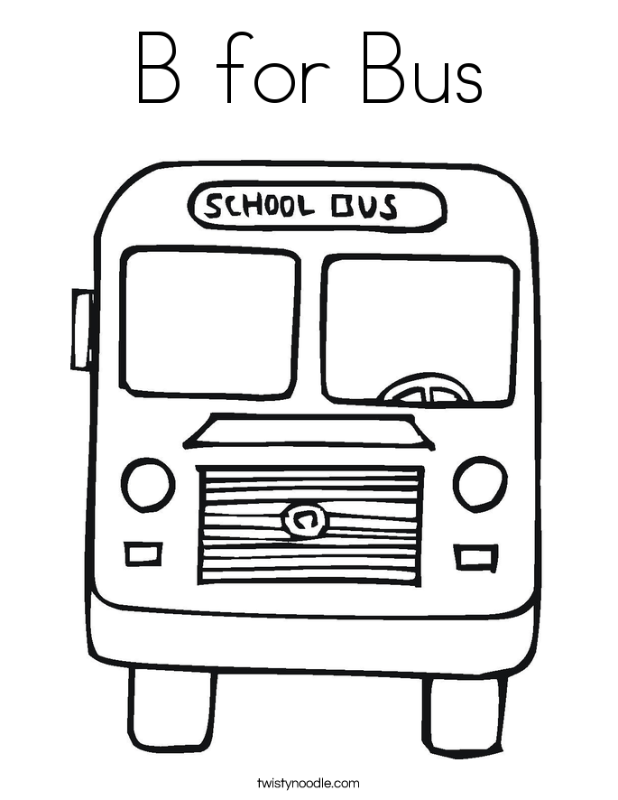 B for Bus Coloring Page