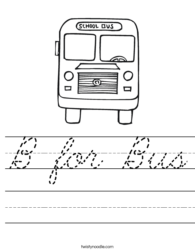 B for Bus Worksheet