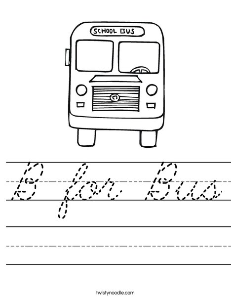 Back to School Bus Worksheet