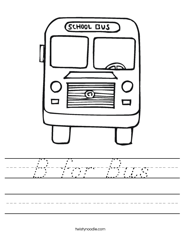 B for Bus Worksheet
