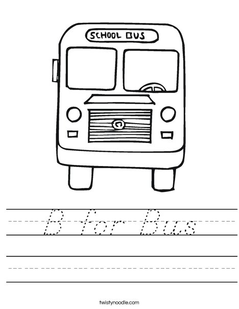 Back to School Bus Worksheet