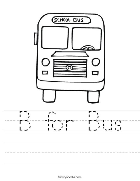 Back to School Bus Worksheet