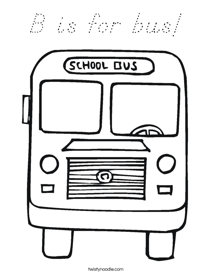 B is for bus! Coloring Page
