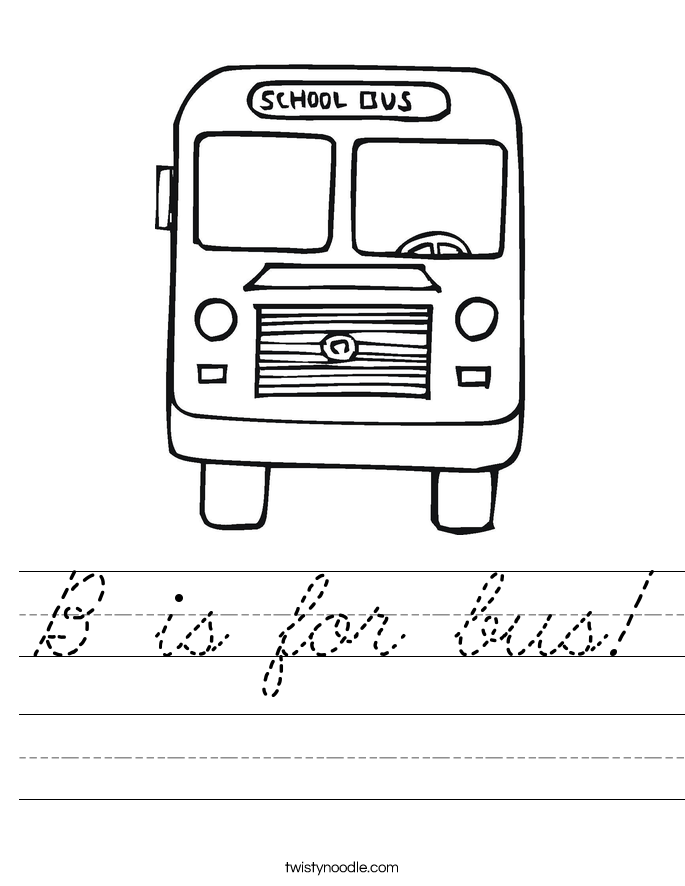 B is for bus! Worksheet