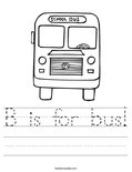 B is for bus! Worksheet