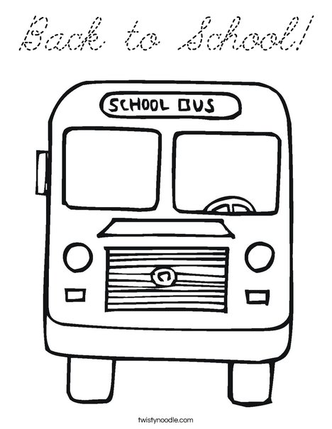 Back to School Bus Coloring Page