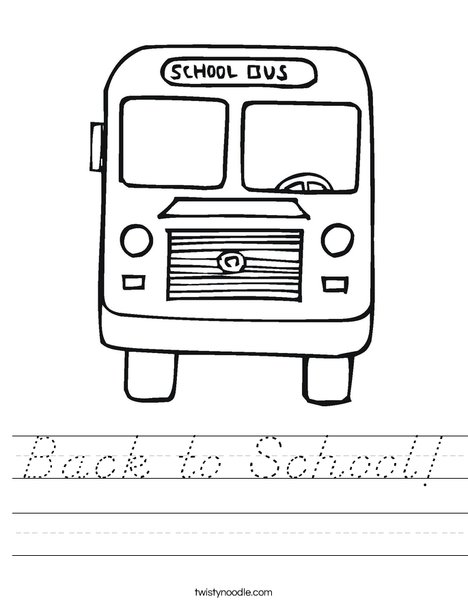 Back to School Bus Worksheet