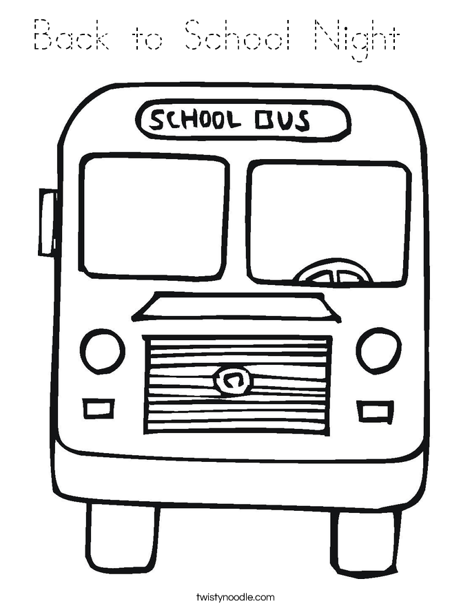 Back to School Night   Coloring Page