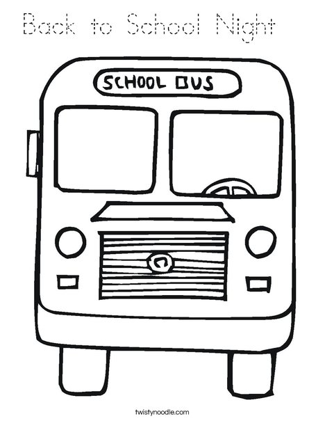 Back to School Bus Coloring Page
