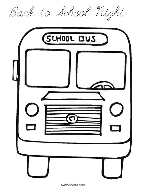 Back to School Bus Coloring Page