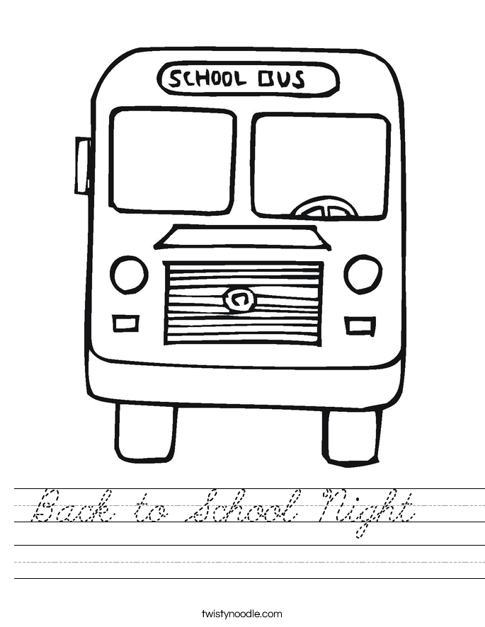 Back to School Night   Worksheet