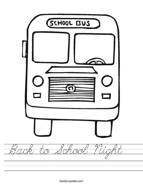 Back to School Bus Worksheet