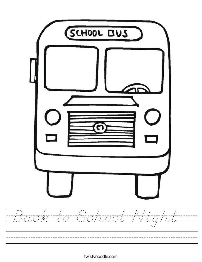 Back to School Night   Worksheet