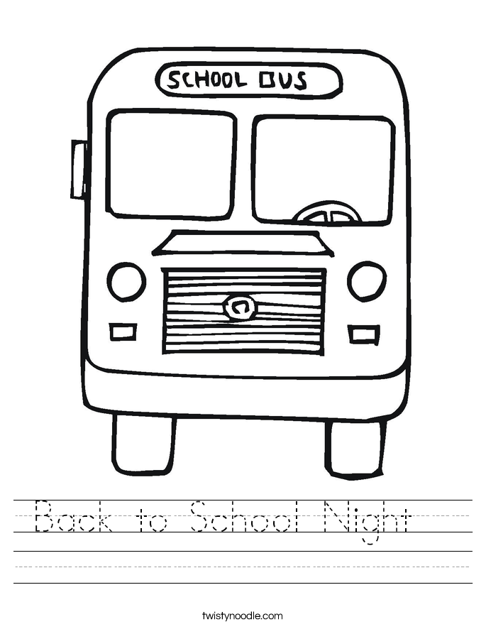 Back to School Night   Worksheet