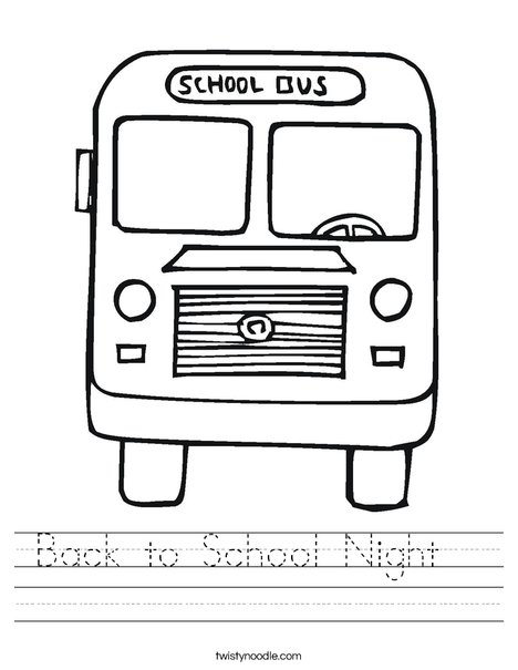 Back to School Bus Worksheet