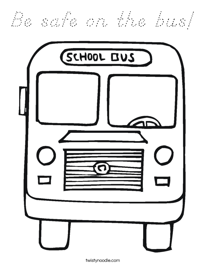 Be safe on the bus! Coloring Page
