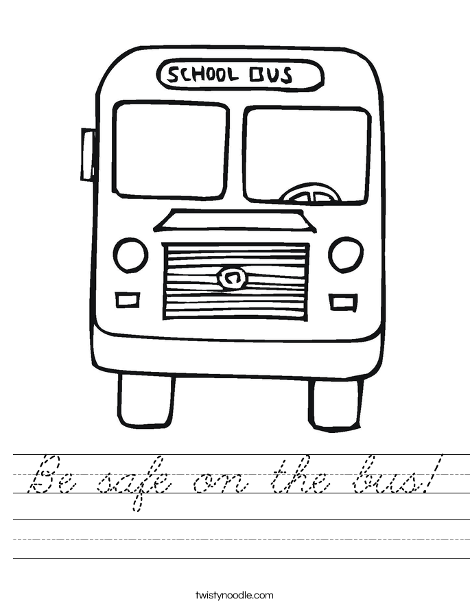 Be safe on the bus! Worksheet
