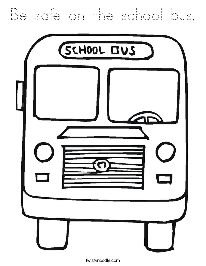 Be safe on the school bus! Coloring Page