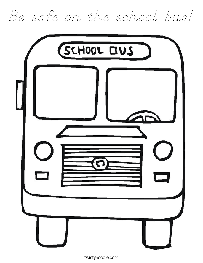 Be safe on the school bus! Coloring Page