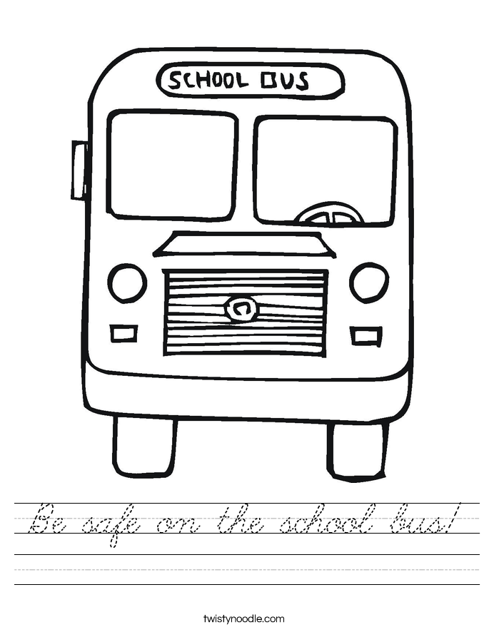 Be safe on the school bus! Worksheet