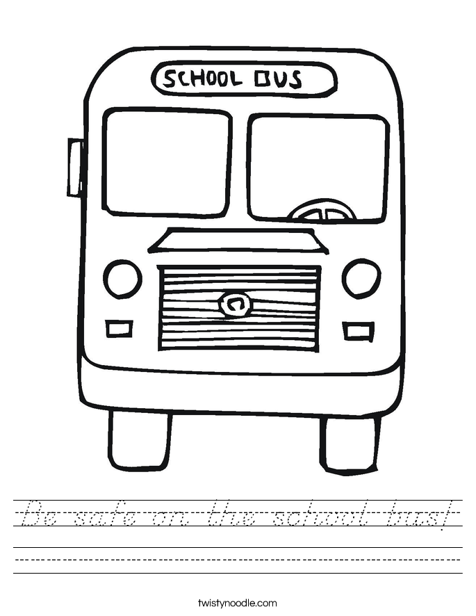 Be safe on the school bus! Worksheet