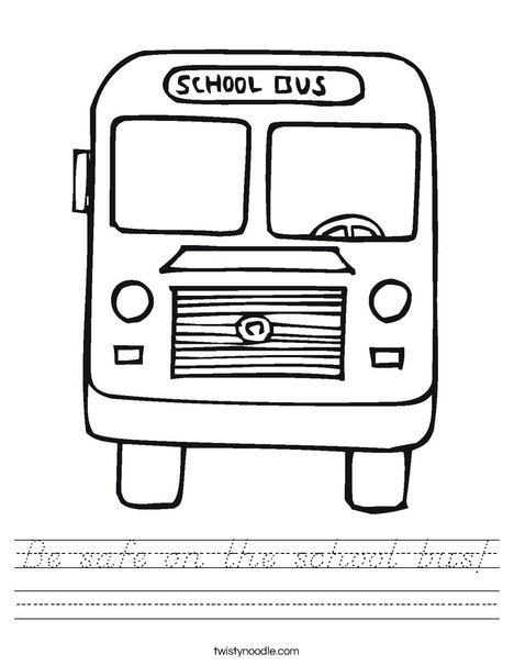 Back to School Bus Worksheet