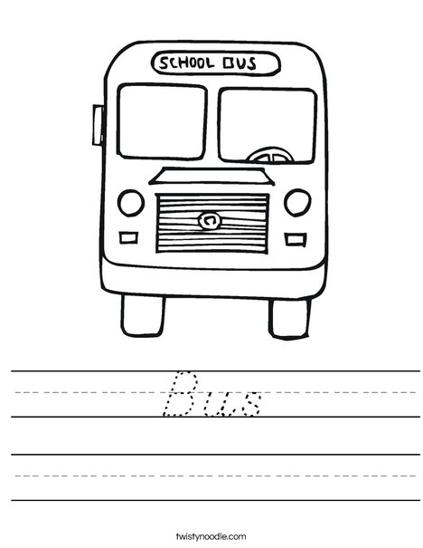 Back to School Bus Worksheet
