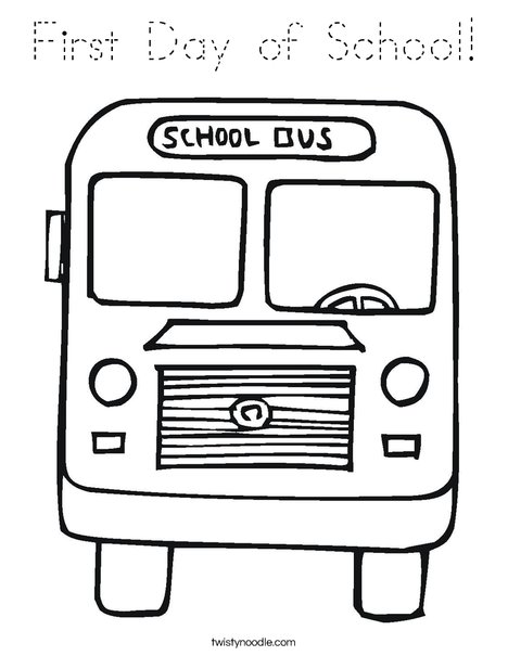 Back to School Bus Coloring Page