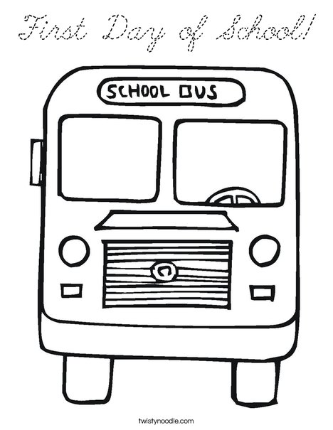 Back to School Bus Coloring Page