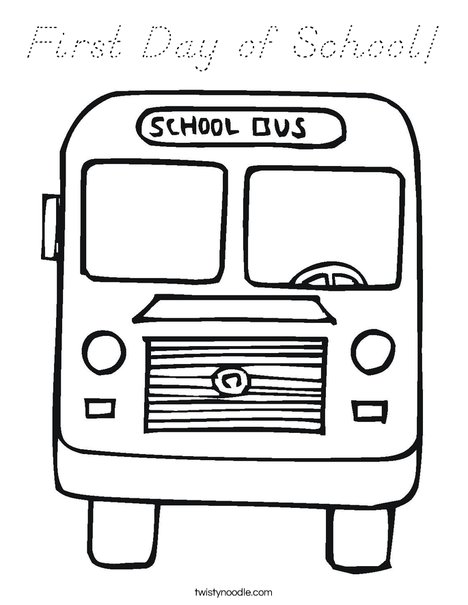 Back to School Bus Coloring Page