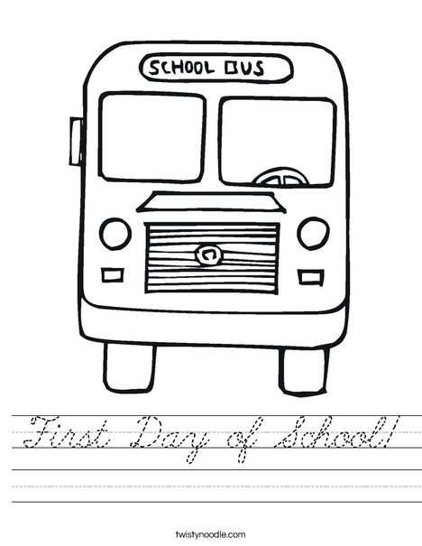 Back to School Bus Worksheet