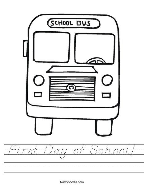 Back to School Bus Worksheet