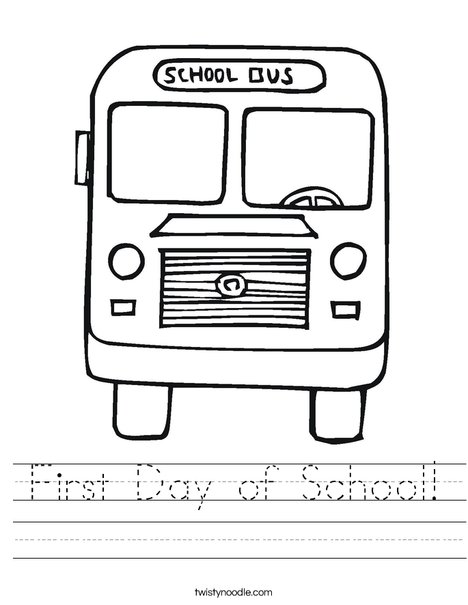 Back to School Bus Worksheet