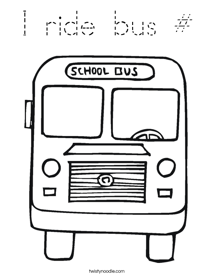 I ride bus # Coloring Page