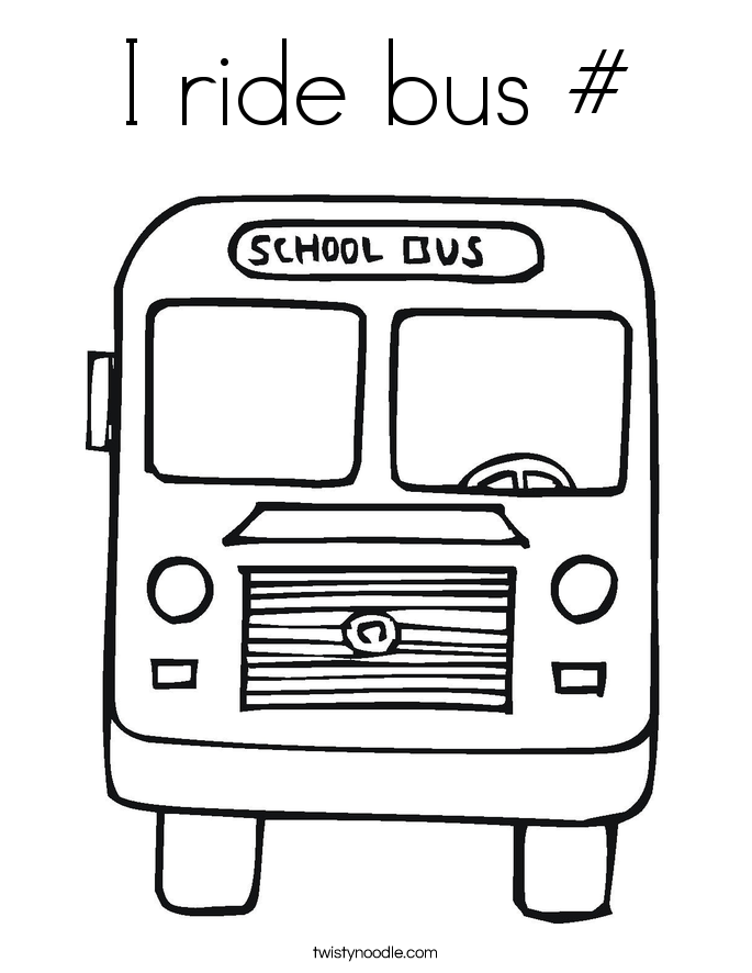 I ride bus # Coloring Page