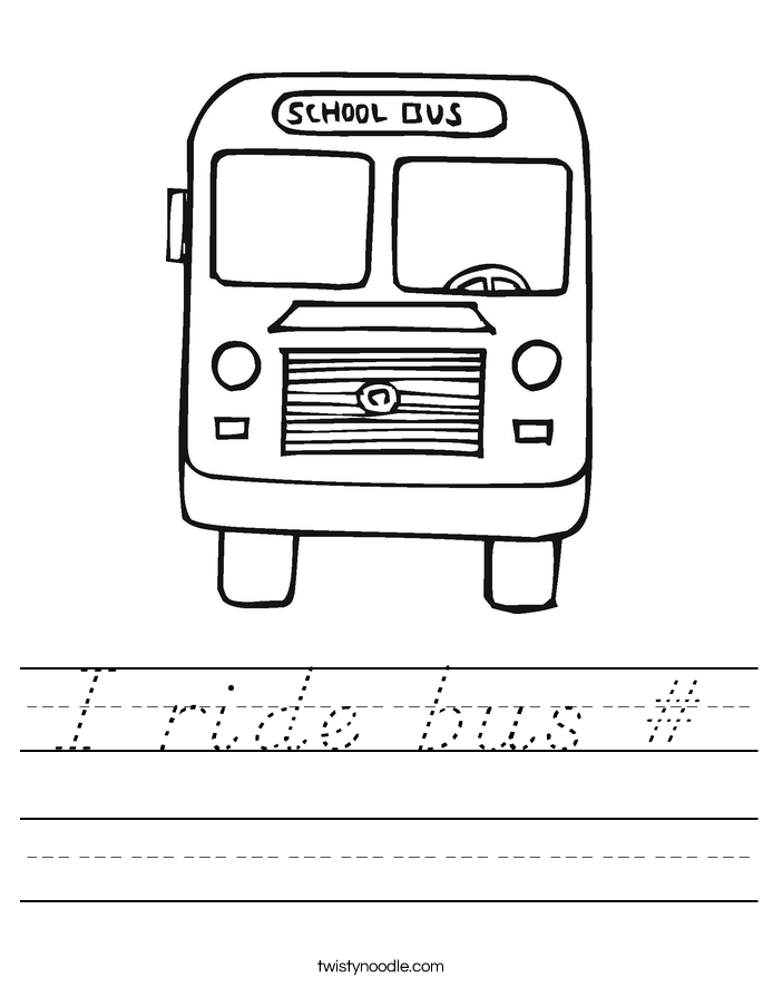 I ride bus # Worksheet