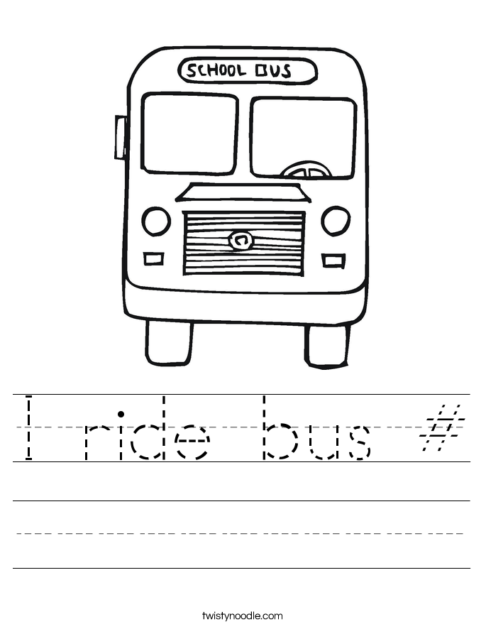 I ride bus # Worksheet
