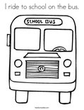 I ride to school on the bus. Coloring Page
