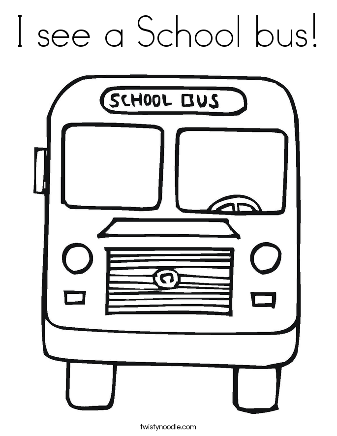 I see a School bus! Coloring Page