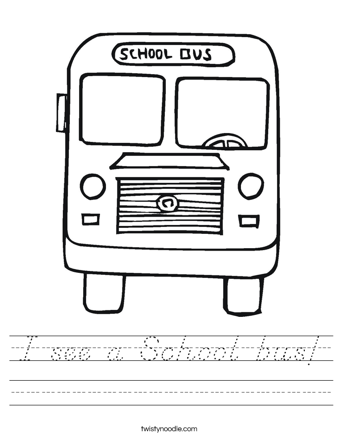 I see a School bus! Worksheet