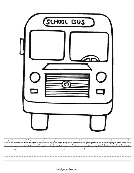 Back to School Bus Worksheet