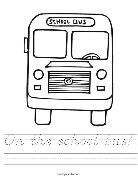 Back to School Bus Worksheet