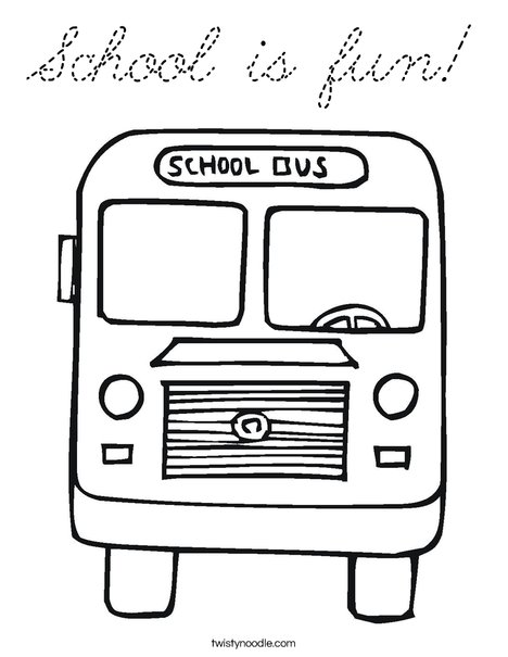 Back to School Bus Coloring Page