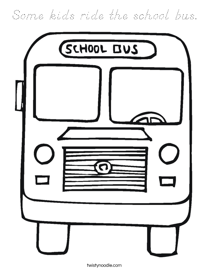 Some kids ride the school bus. Coloring Page