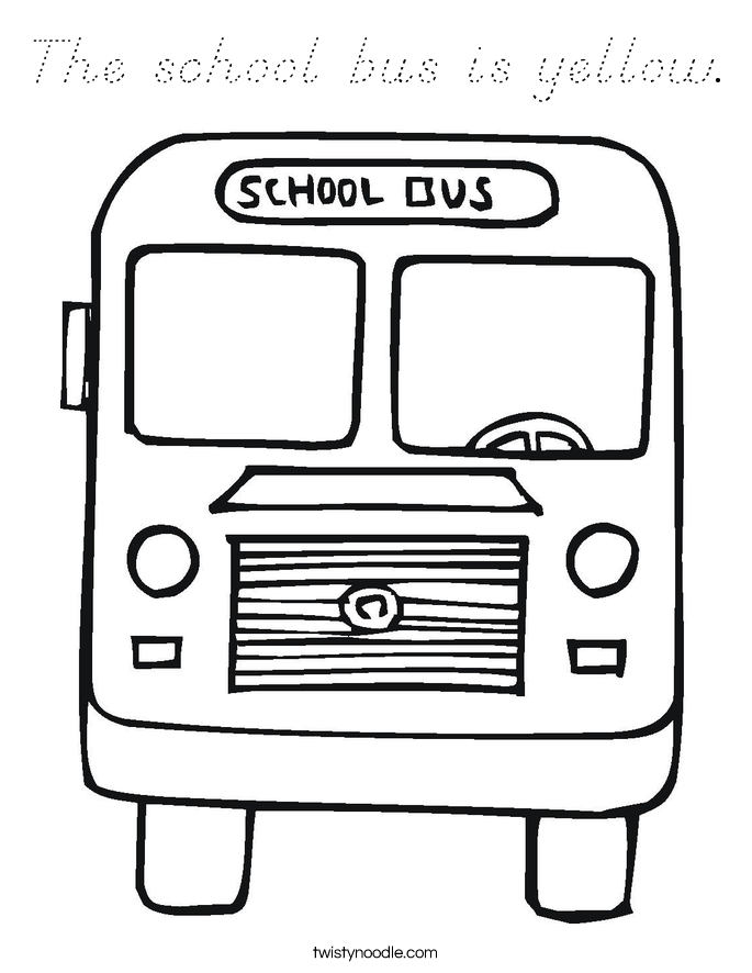 The school bus is yellow. Coloring Page