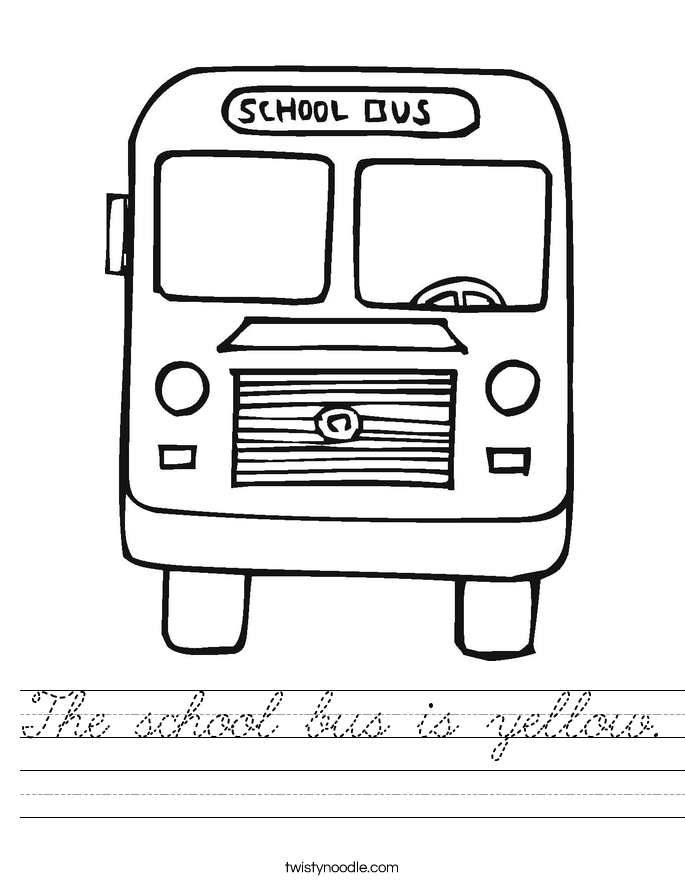 The school bus is yellow. Worksheet